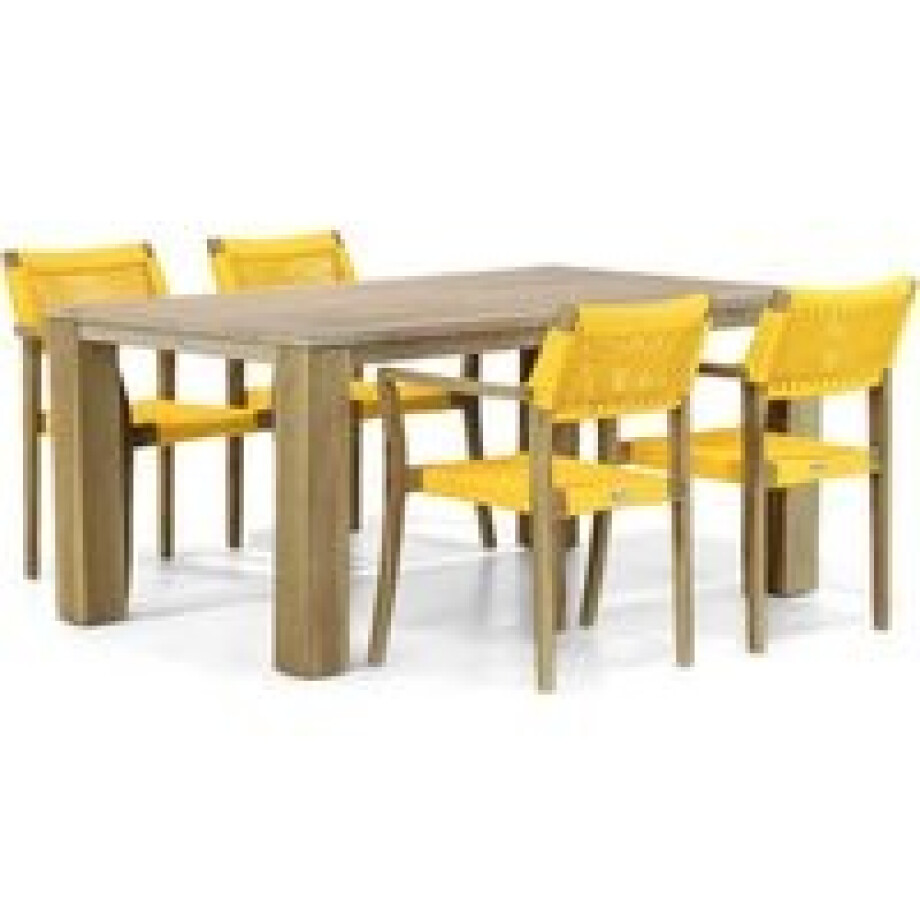 Lifestyle Dallas/Brighton 165 cm dining tuinset 5-delig afbeelding 1