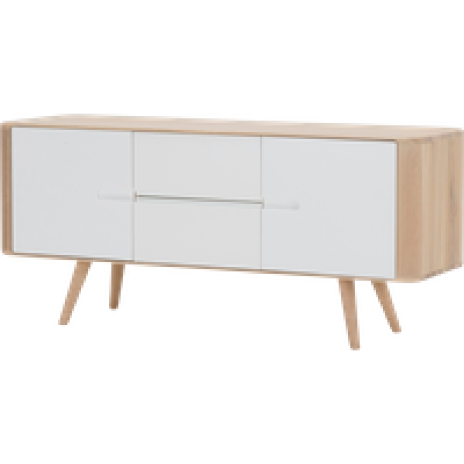 Ena sideboard houten dressoir whitewash - 135 cm afbeelding 1