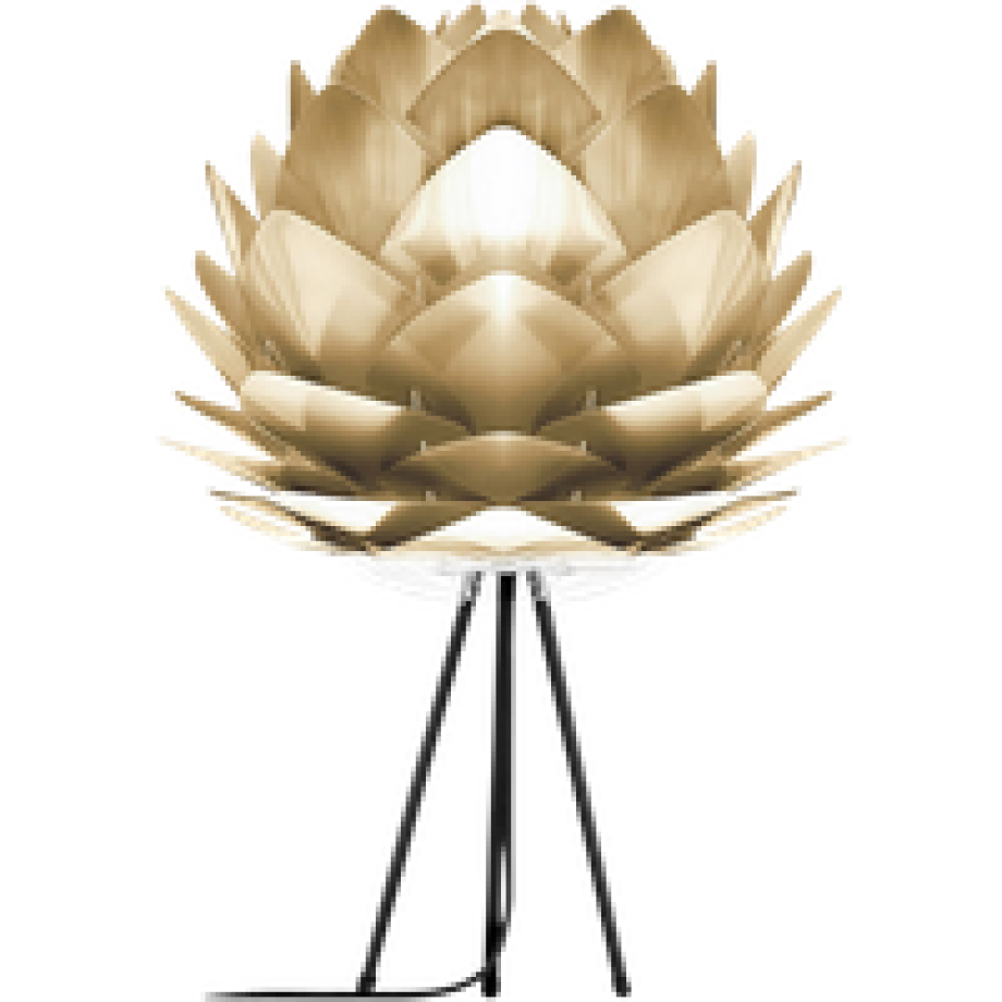 Silvia Medium tafellamp brushed brass - met tripod zwart - Ø 50 cm afbeelding 1