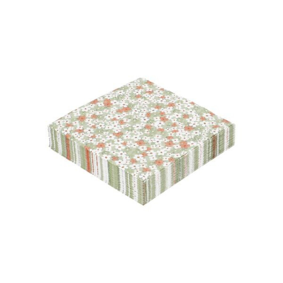 Servetten, papier, bloemen, 25 x 25 cm, 20 stuks afbeelding 1