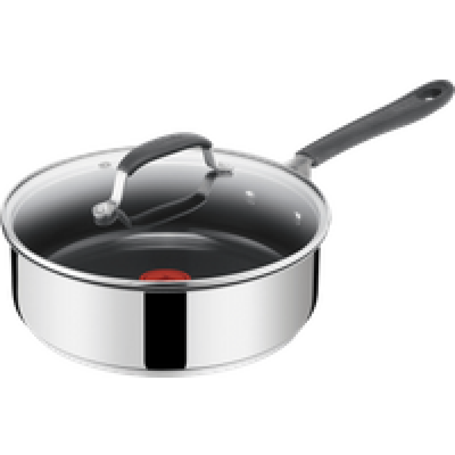 Jamie Oliver by Tefal Easy Cook Ceramic hapjespan met glazen deksel 24 cm Jamie Oliver by Tefal Easy Cook Ceramic hapjespan met glazen deksel 24 cm afbeelding