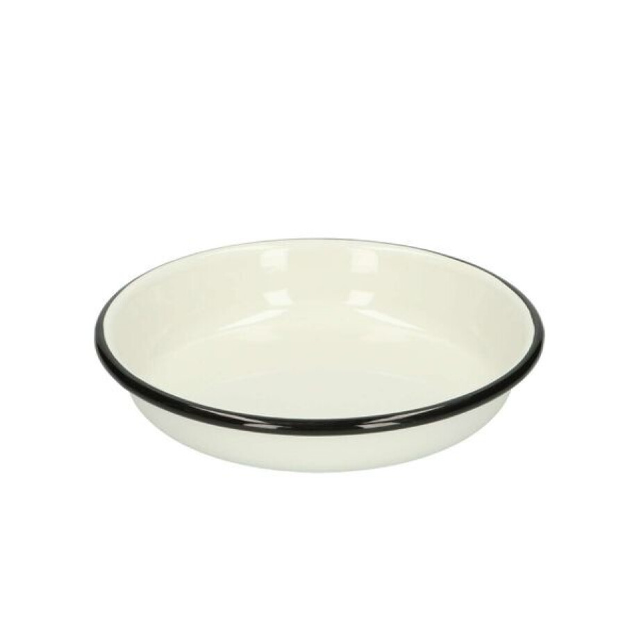 Bord diep, emaille, zwart/wit, Ø 15 cm Bord diep, emaille, zwart/wit, Ø 15 cm afbeelding 1