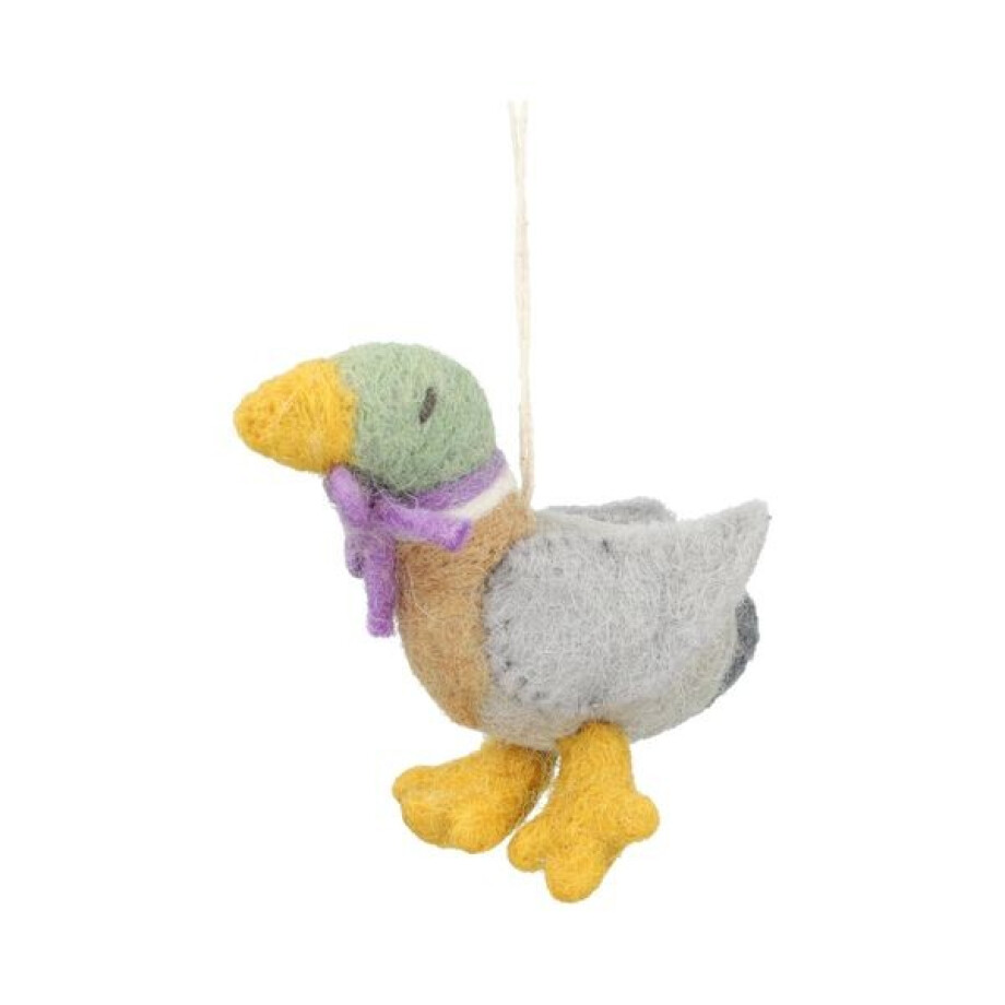 Hanger eend met strik, vilt Hanger eend met strik, vilt afbeelding 1