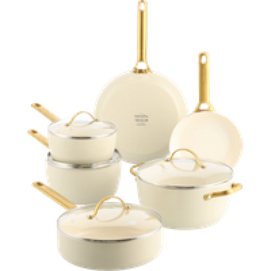 GreenPan Padova Reserve Pannenset 10-delig Cream White afbeelding 