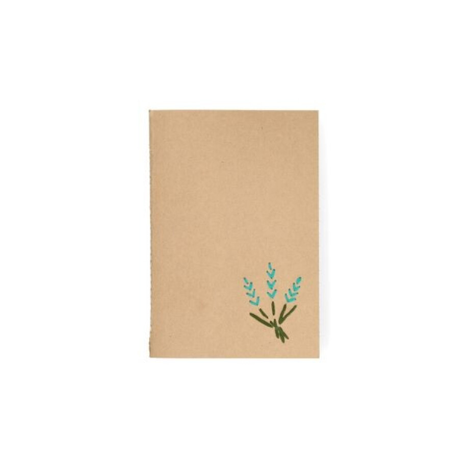 Schrift, kraftpapier, geborduurde lavendel, A6 Schrift, kraftpapier, geborduurde lavendel, A6 afbeelding 1