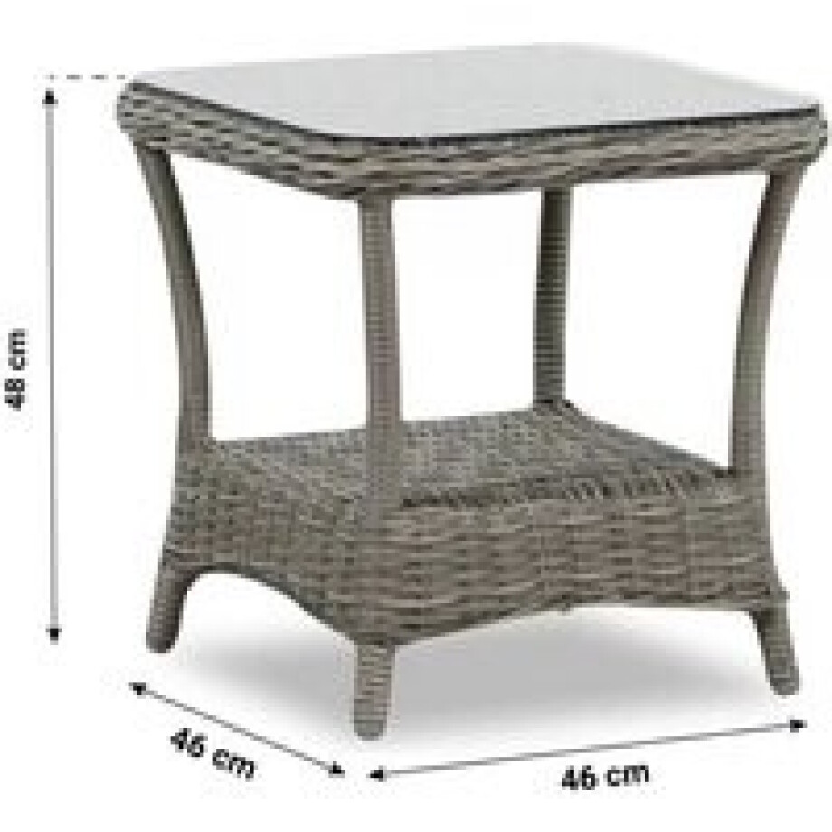 Garden Collections New Castle Bijzettafel met glasplaat afbeelding 1