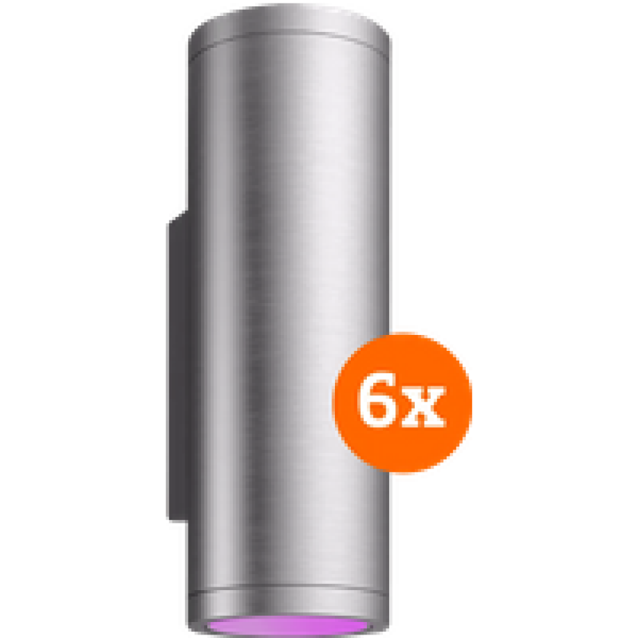Philips Hue Appear muurlamp White and Color RVS 6-Pack afbeelding 