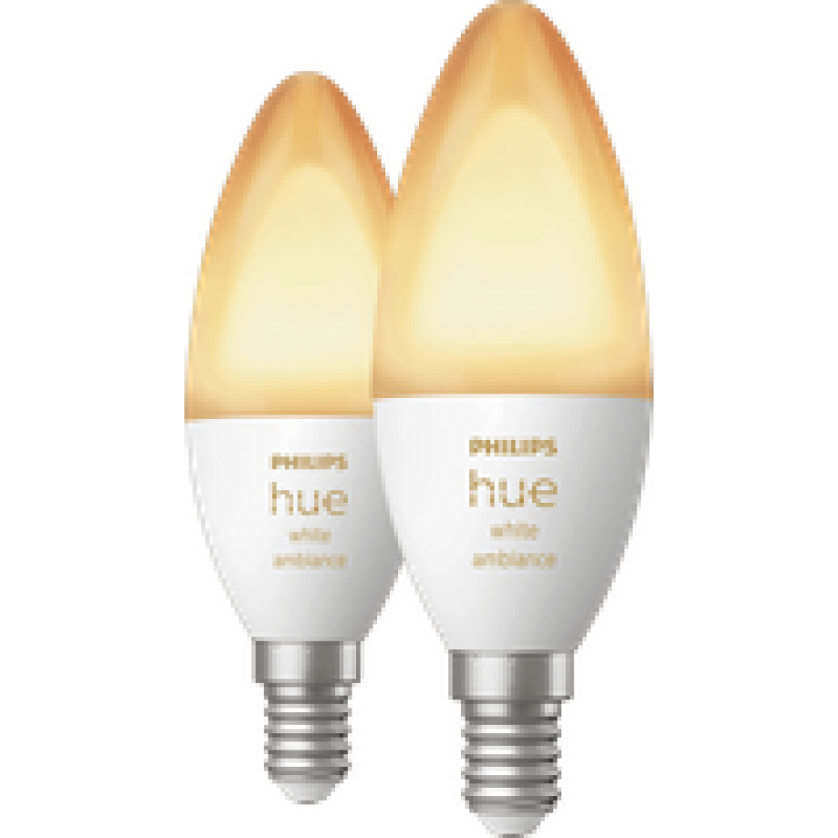 Philips Hue Kaarslamp White Ambiance E14 Duo pack afbeelding 
