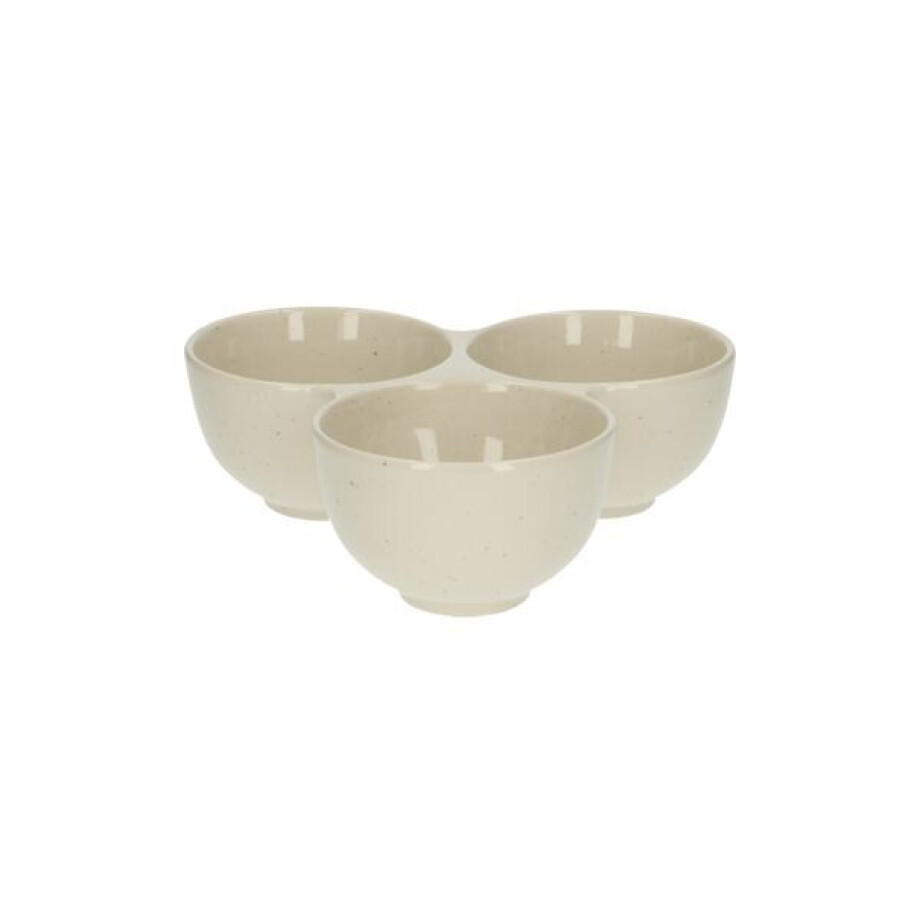 Serveerschaal, steengoed, beige, spikkel, Ø 20,5 cm afbeelding 1