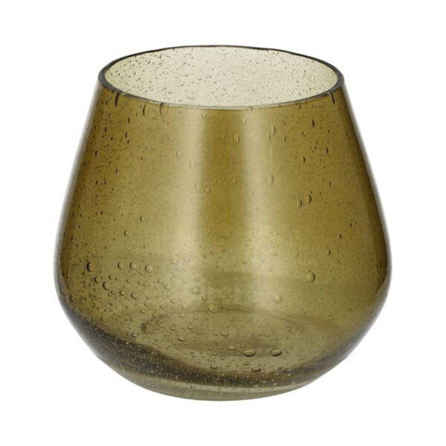 Waxinelichthouder, glas en recycled glas, groen, Ø8 x 8,5 cm Waxinelichthouder, glas en recycled glas, groen, Ø8 x 8,5 cm afbeelding 1