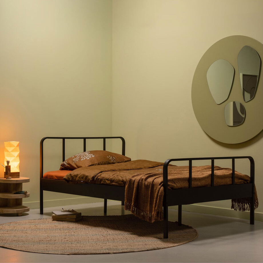 WOOOD Bed 'Mees' Staal, 120 x 200cm, kleur Zwart afbeelding 1