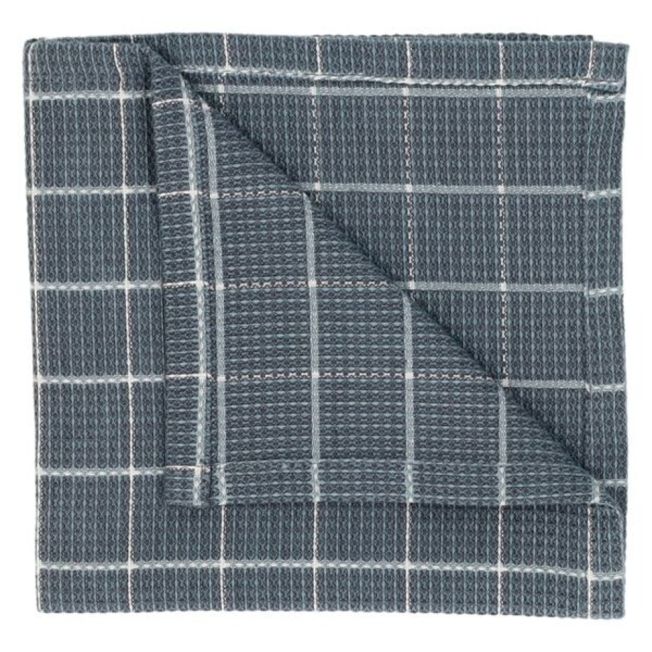 Vaatdoekje, bio-katoen, denimblauw ruitje afbeelding 1