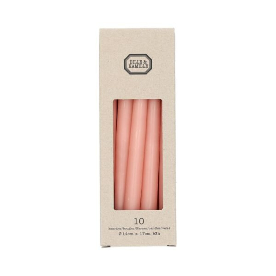 Kaarsjes smal, roze, 17 cm, 10 stuks afbeelding 1