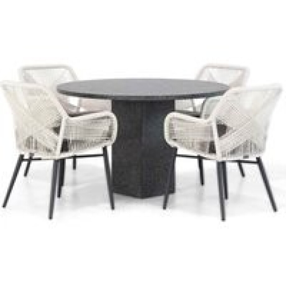 Lifestyle Advance/Graniet 120 cm rond dining tuinset 5-delig afbeelding 1