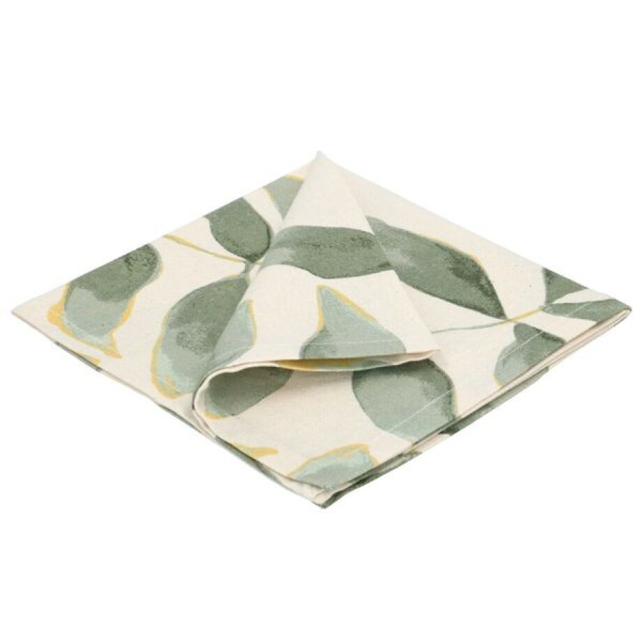 Servet, GOTS bio-katoen, silhouet blad, 40 x 40 cm afbeelding 1