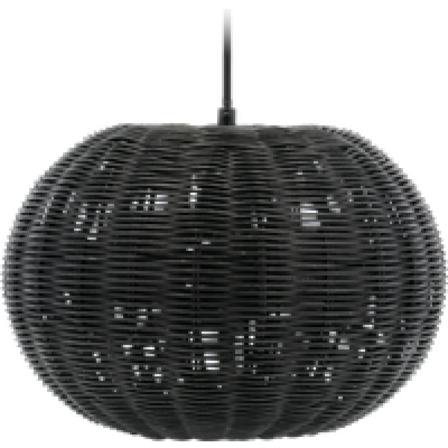 Werna rattan hanglamp zwart - 30 x 20 cm afbeelding 1