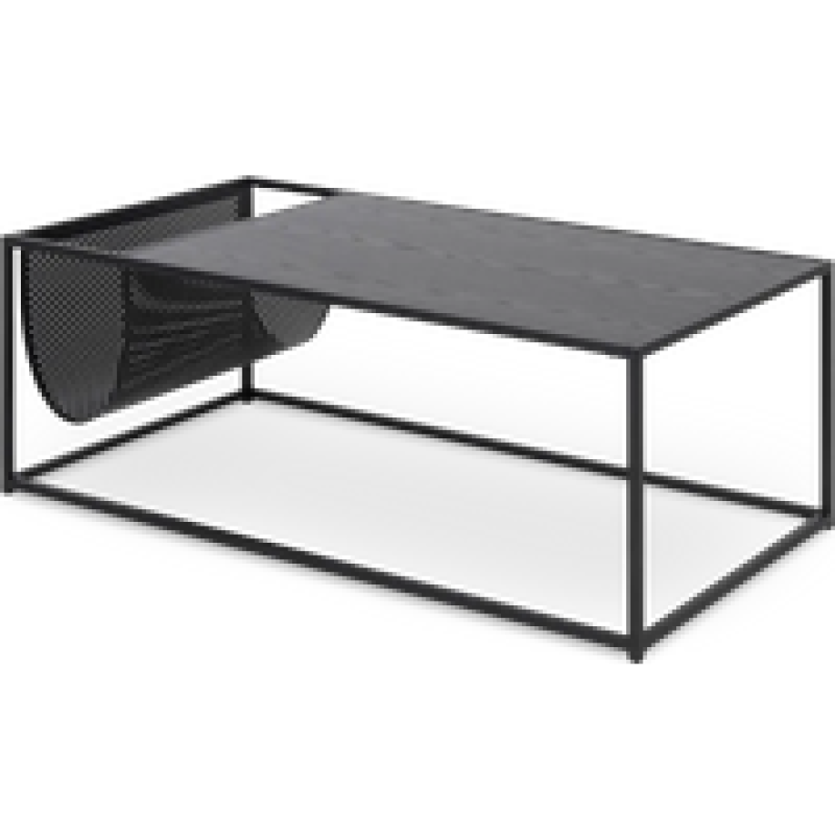 Vic houten salontafel zwart - met krantenrek - 110 x 60 cm afbeelding 1