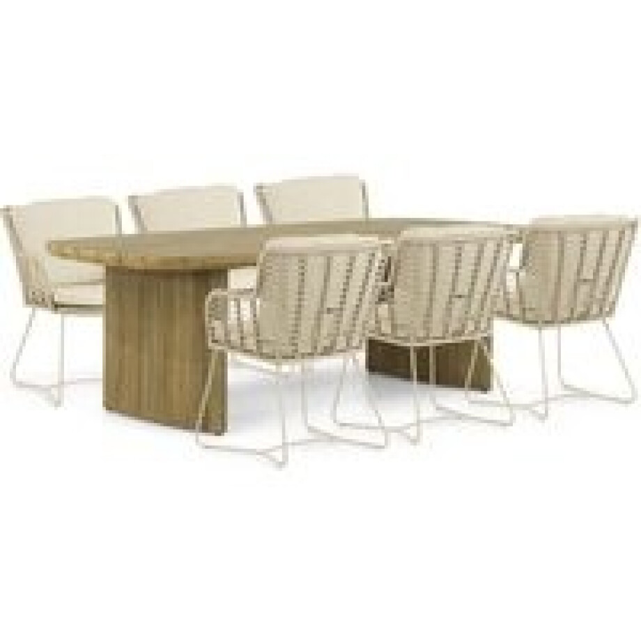 4 Seasons Outdoor Fabrice/Falcon 240 cm dining tuinset 7-delig 4 Seasons Outdoor Fabrice/Falcon 240 cm dining tuinset 7-delig afbeelding 1