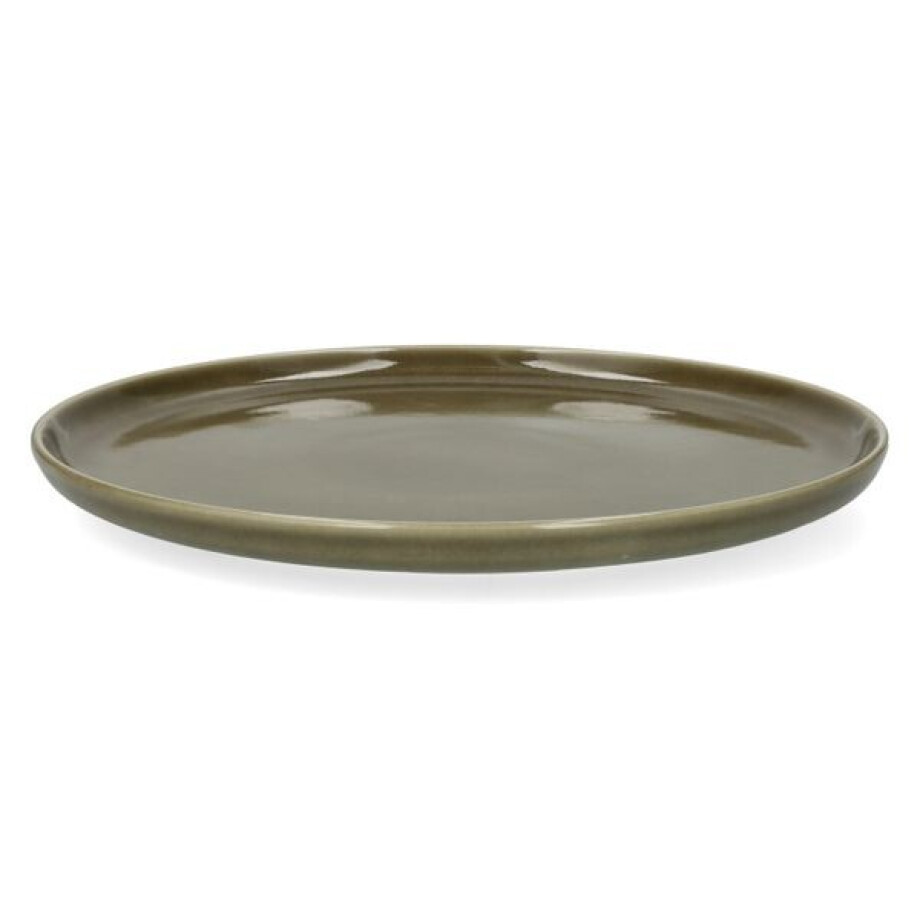 Dinerbord, reactieve glazuur, steengoed, olijfgroen, Ø27 cm afbeelding 1