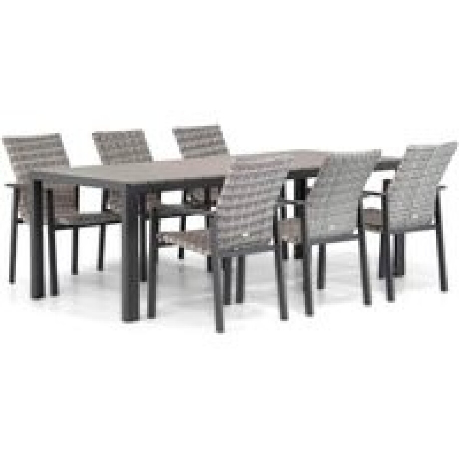 Lifestyle Upton/Young 217 cm dining tuinset 7-delig Lifestyle Upton/Young 217 cm dining tuinset 7-delig afbeelding 1