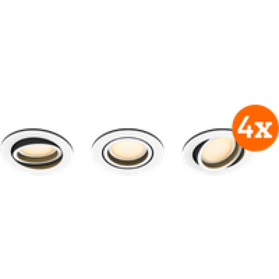 Philips Hue Milliskin inbouwspot White Ambiance - rond - Wit - 12-pack afbeelding 