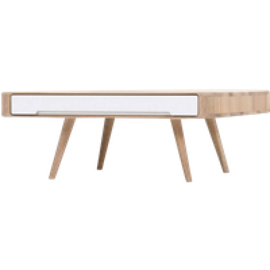 Ena coffee table houten salontafel whitewash - 90 x 90 cm afbeelding 1