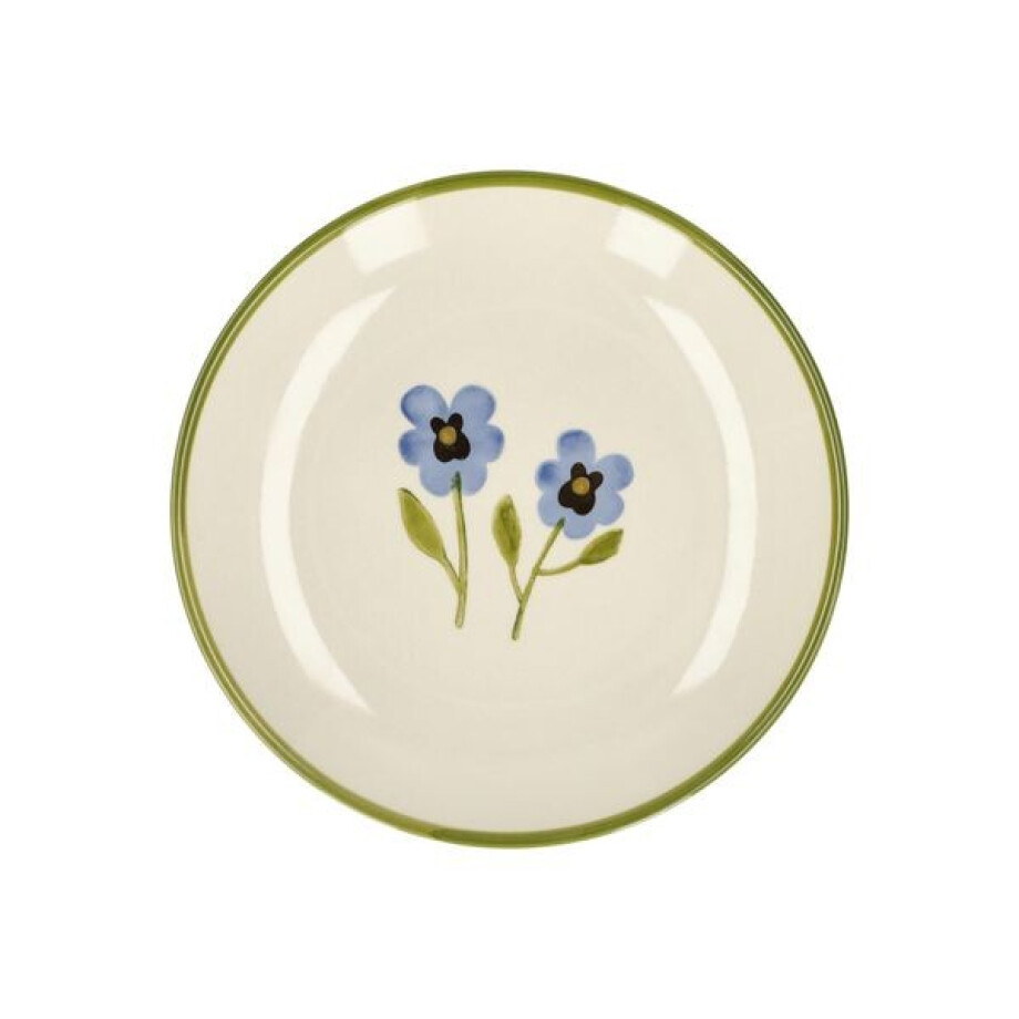 Ontbijtbord, steengoed, viooltjes, Ø21 x H 2,5 cm afbeelding 1