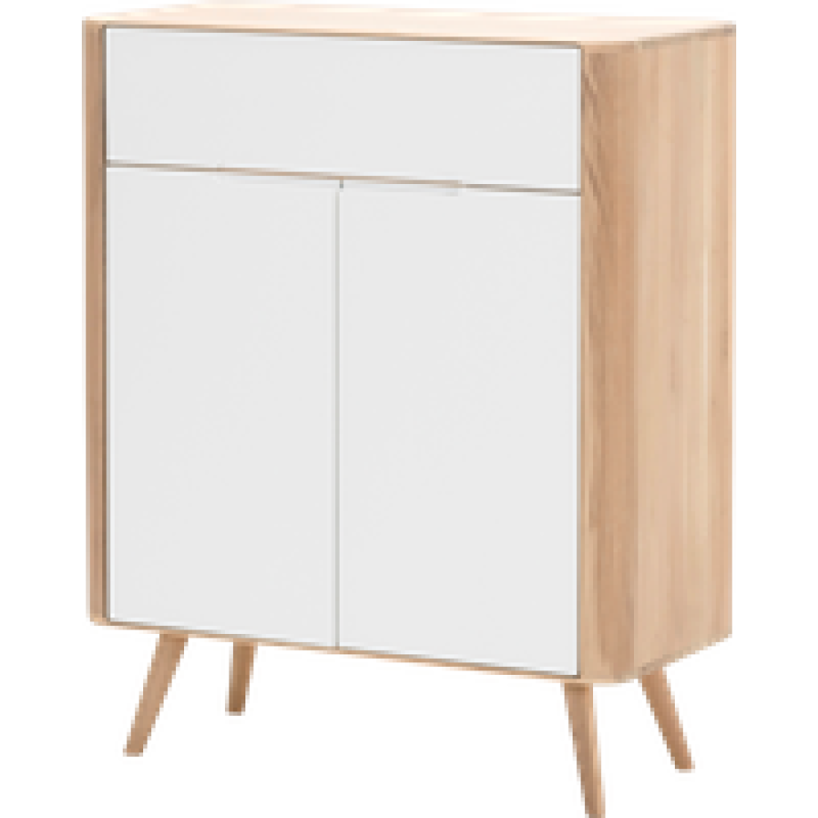 Ena dresser 90 houten ladekast whitewash - 90 x 110 cm afbeelding 1