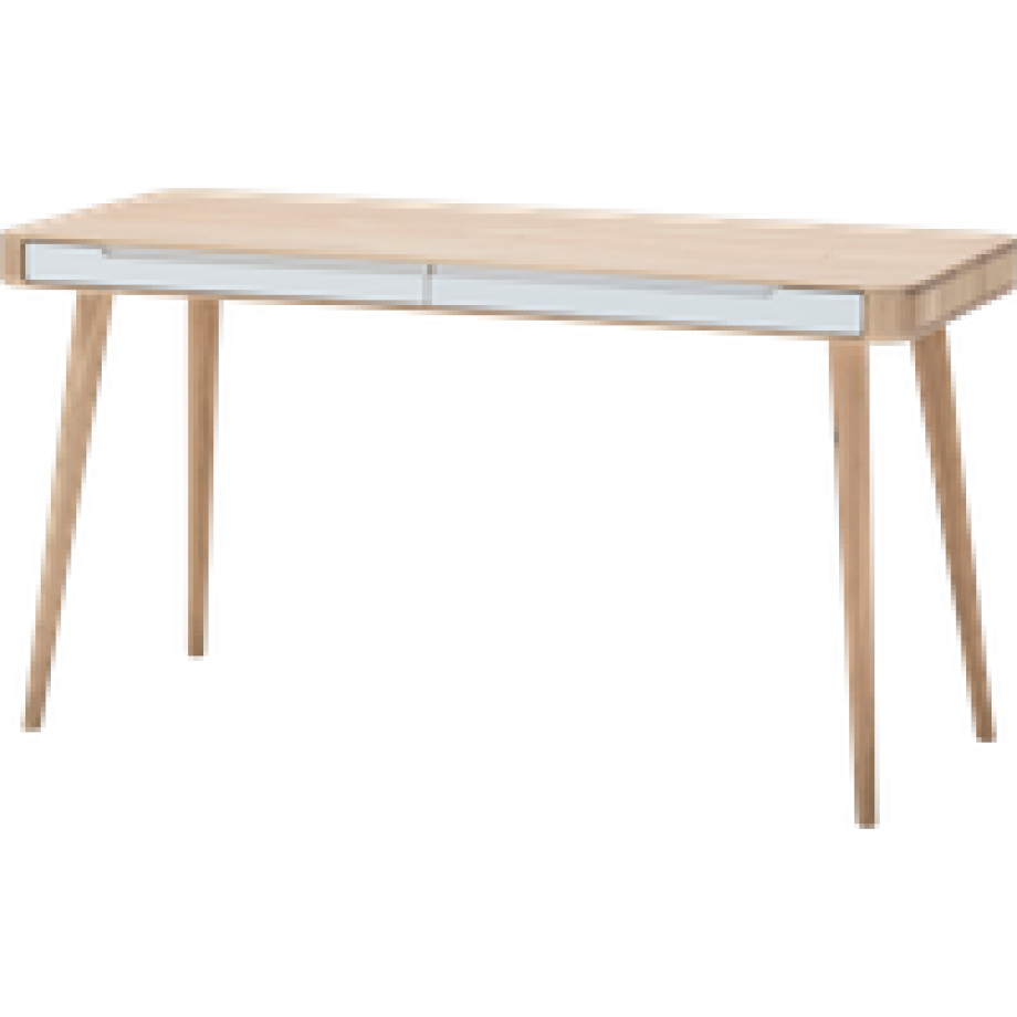 Ena desk houten bureau whitewash - 140 x 60 cm afbeelding 1