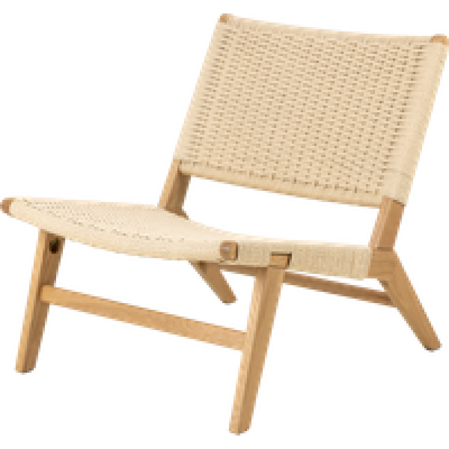 William houten fauteuil beige - met gewoven zitting afbeelding 1