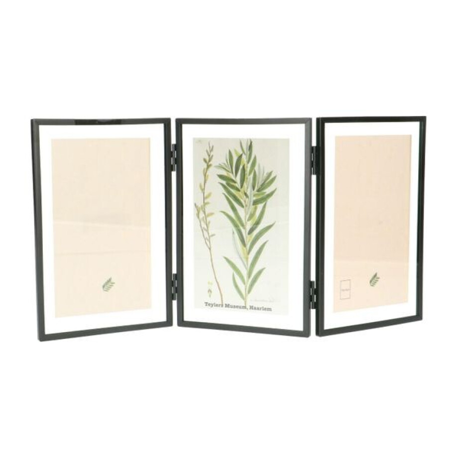 Fotolijstje drieluik, metaal, zwart, 3x 10 x 15 cm Fotolijstje drieluik, metaal, zwart, 3x 10 x 15 cm afbeelding 1