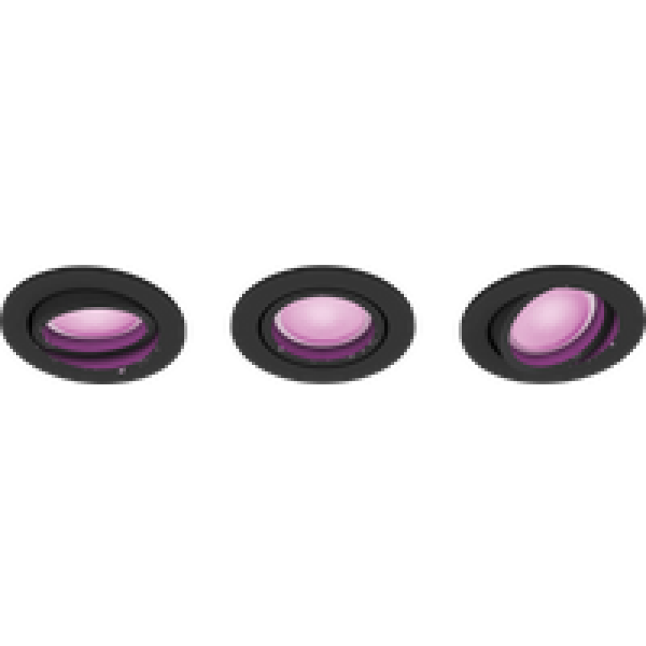Philips Hue Centura inbouwspot White and Color - rond - Zwart - 3-pack Philips Hue Centura inbouwspot White and Color - rond - Zwart - 3-pack afbeelding