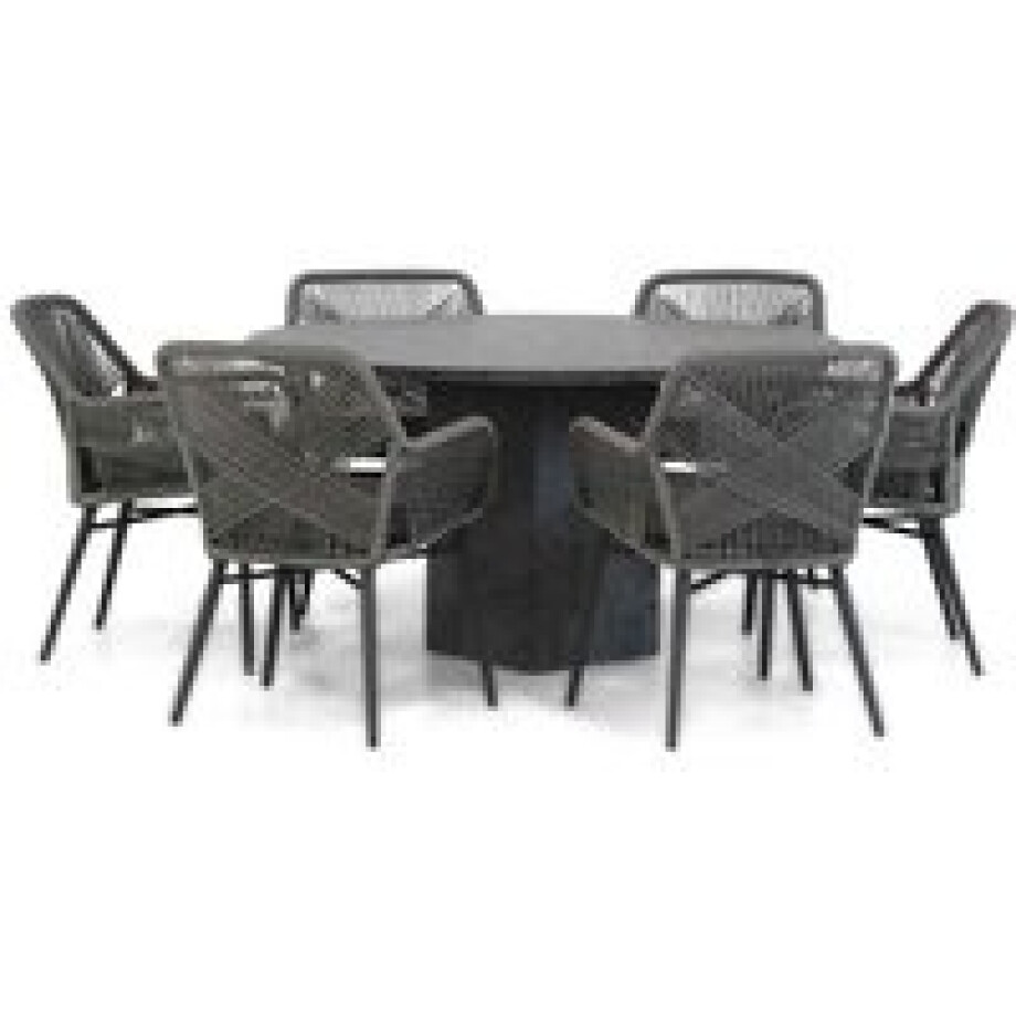 Lifestyle Advance/Graniet 140 cm dining tuinset 7-delig Lifestyle Advance/Graniet 140 cm dining tuinset 7-delig afbeelding 1