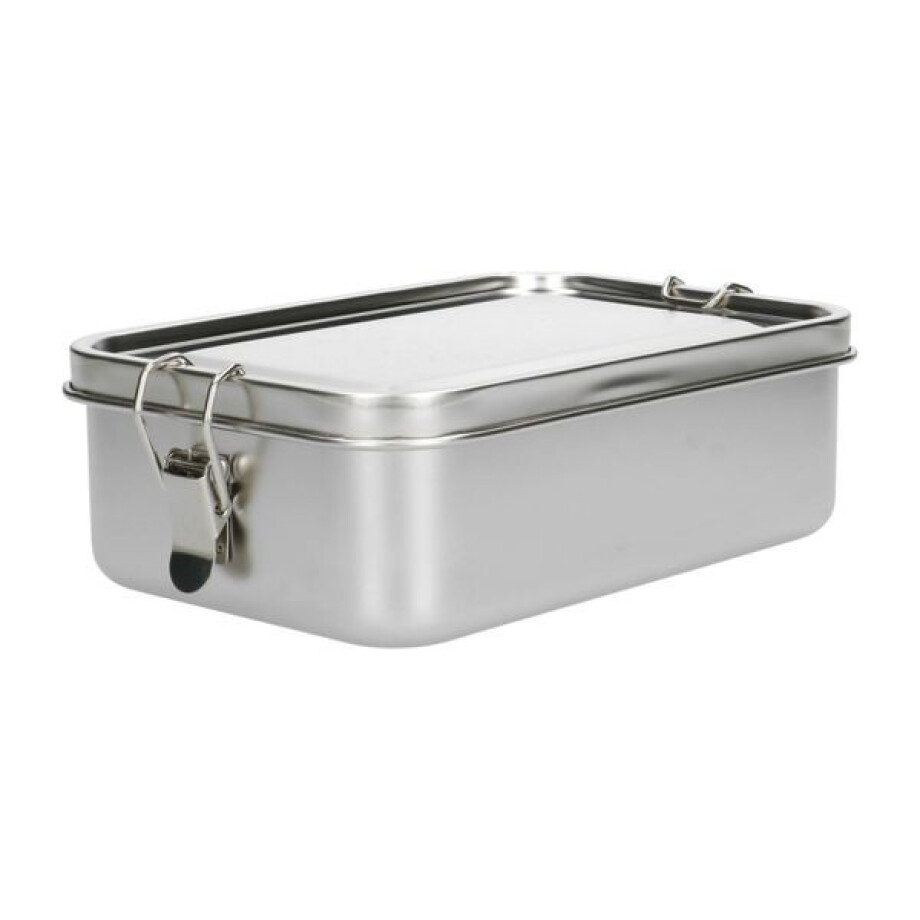 Lunchbox met siliconen ring, RVS, 1400 ml Lunchbox met siliconen ring, RVS, 1400 ml afbeelding