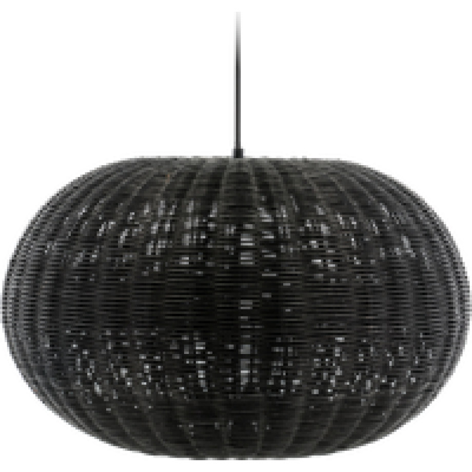 Werna rattan hanglamp zwart - 50 x 30 cm afbeelding 1