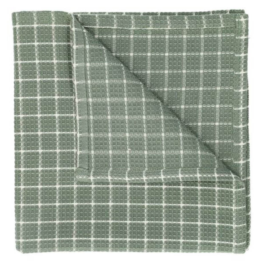 Vaatdoekje, bio-katoen, groengrijs/wit geruit afbeelding 1