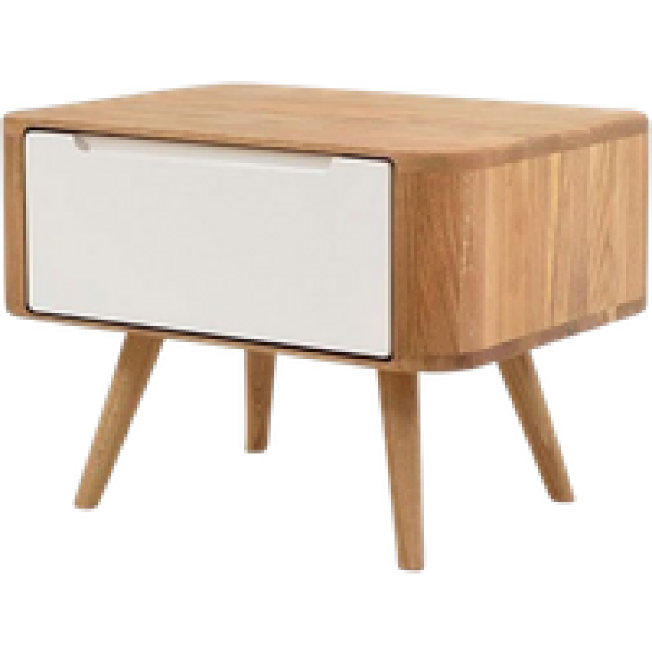 Ena nightstand 55 houten nachtkastje naturel - 1 lade afbeelding 1