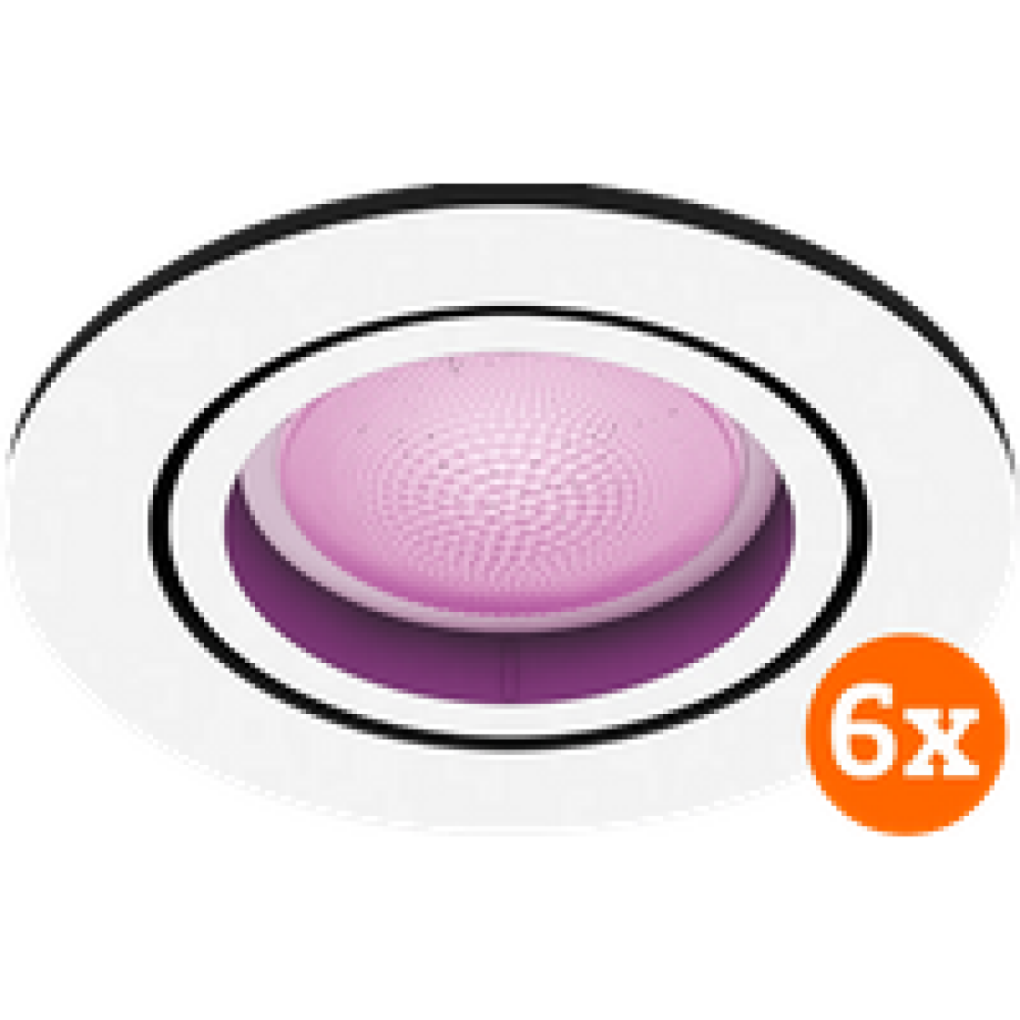 Philips Hue Centura inbouwspot White and Color - rond - Wit - 6-pack Philips Hue Centura inbouwspot White and Color - rond - Wit - 6-pack afbeelding