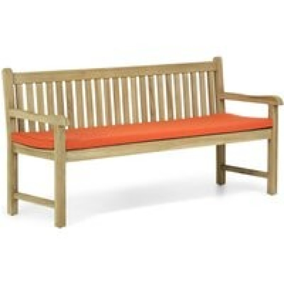 Garden Collections Preston tuinbank teak 180 cm incl. orange kussen afbeelding 1