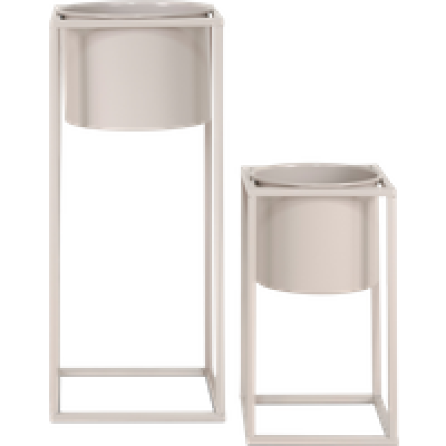 Finnley staande bloempot beige - set van 2 afbeelding 1