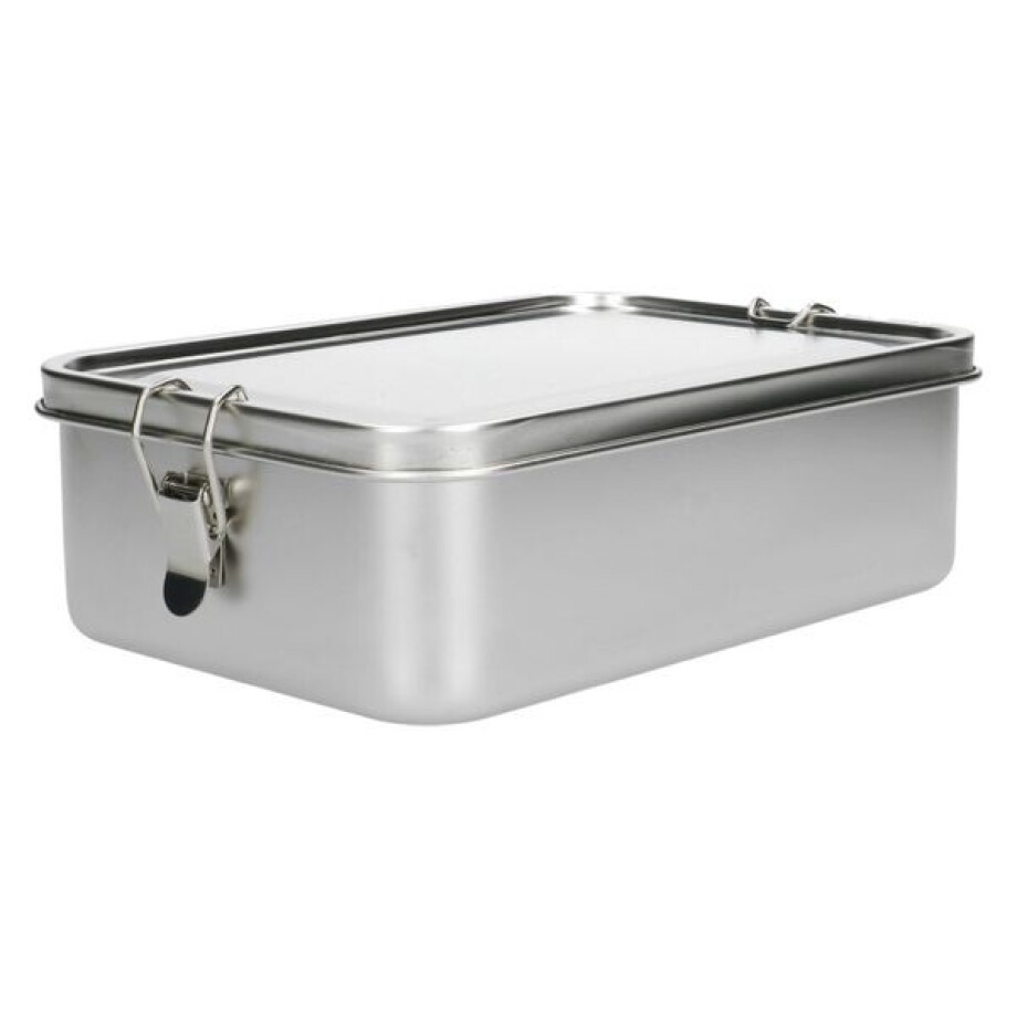 Lunchbox met siliconen ring, RVS, 2400 ml Lunchbox met siliconen ring, RVS, 2400 ml afbeelding