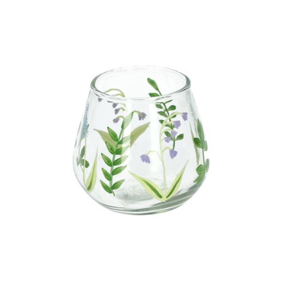 Waxinelichthouder, glas, blauwe druif,Ø 8 x 8 cm afbeelding 1