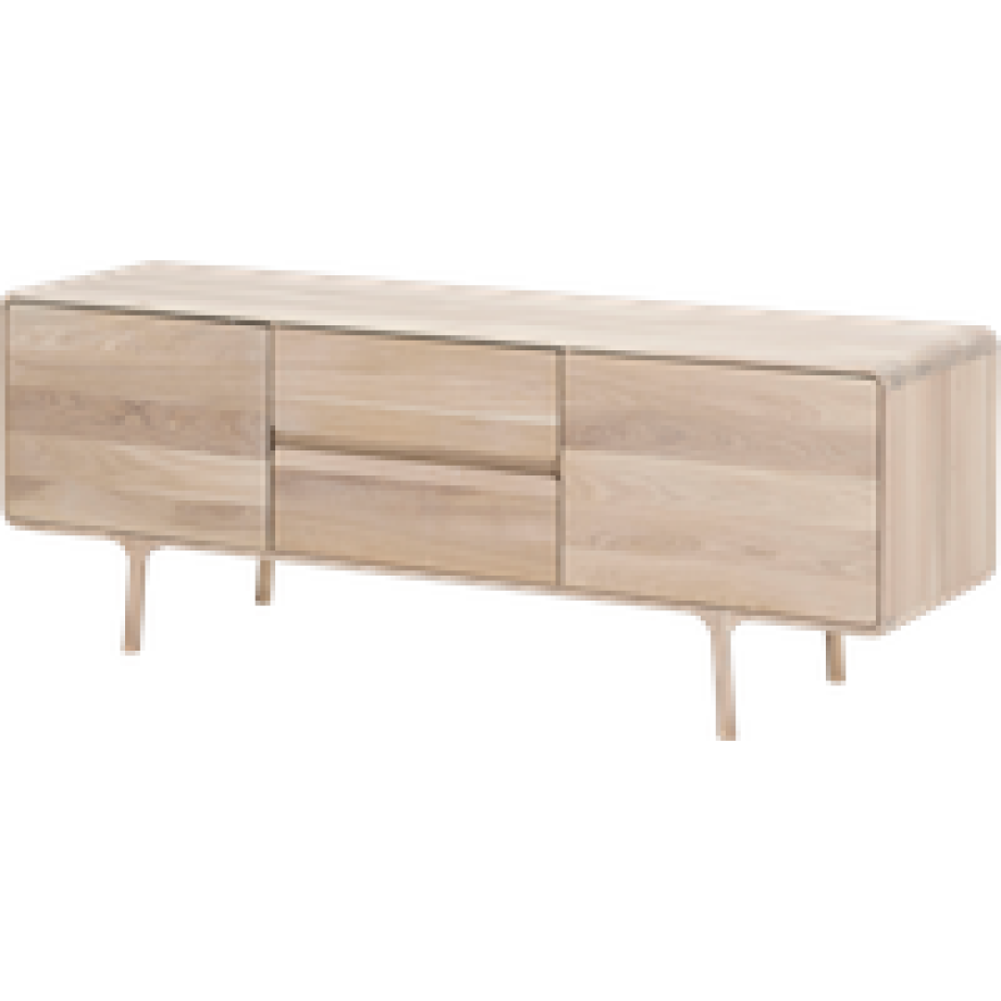 Fawn sideboard houten dressoir whitewash - 180 x 45 cm afbeelding 1