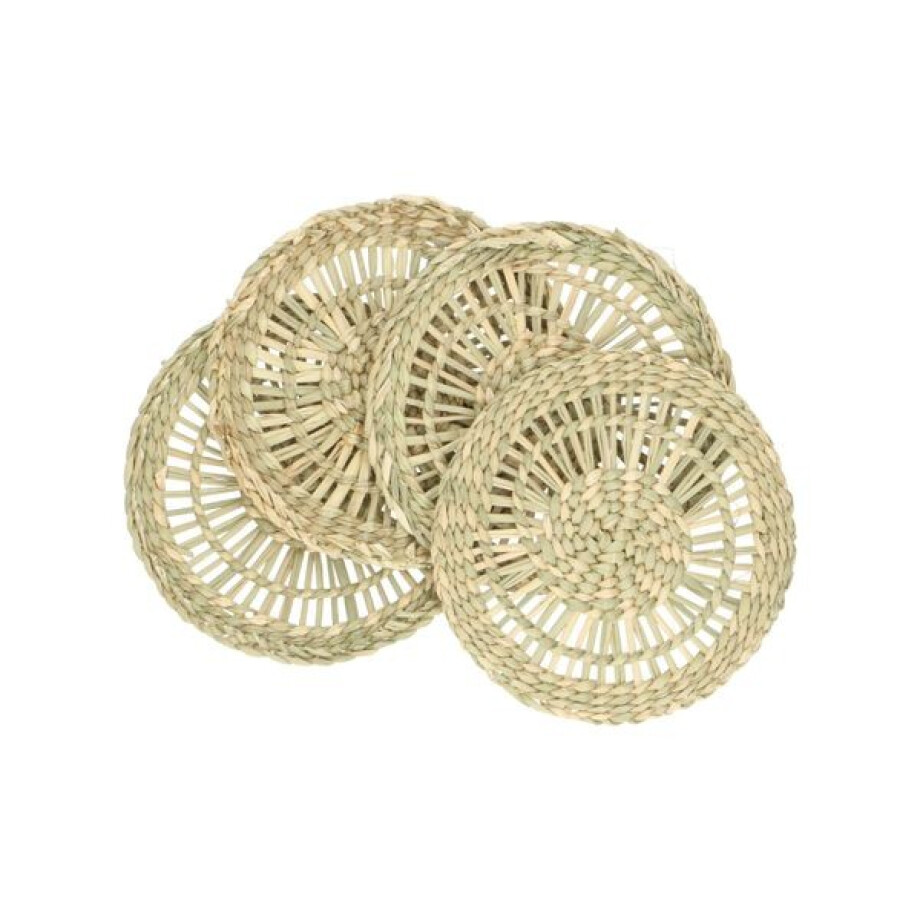 Onderzetter rond, zeegras, Ø 11 cm, 4 stuks Onderzetter rond, zeegras, Ø 11 cm, 4 stuks afbeelding 1