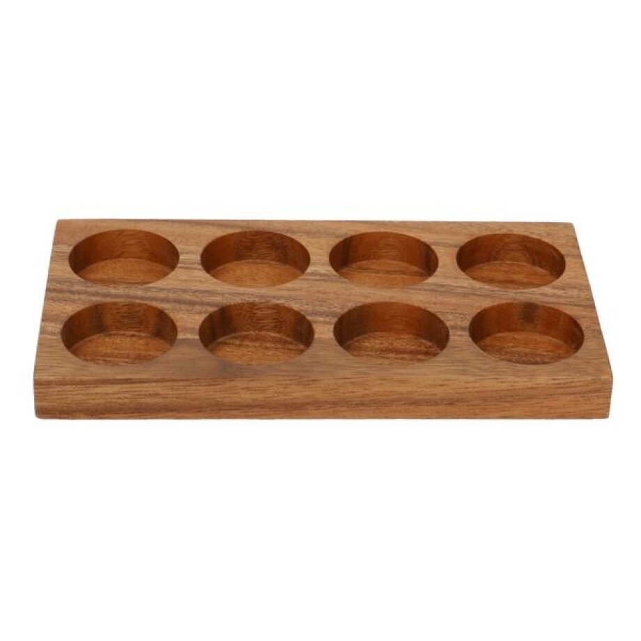 Plankje voor kruidenpotjes, acaciahout Plankje voor kruidenpotjes, acaciahout afbeelding