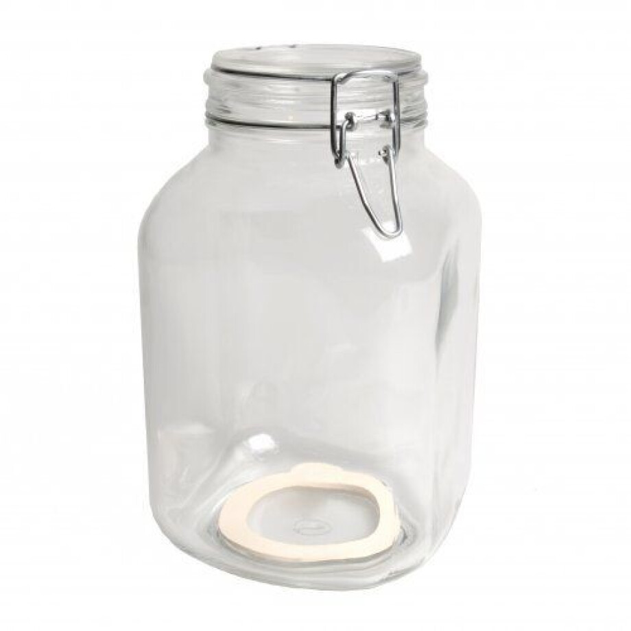 Beugelpot, glas, vierkant, 3 l Beugelpot, glas, vierkant, 3 l afbeelding