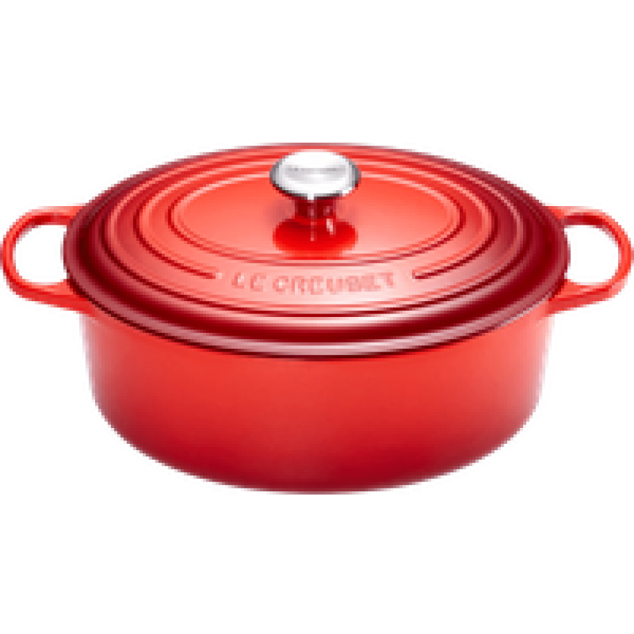 Le Creuset Signature Ovale Braadpan 31 cm Kersenrood afbeelding 