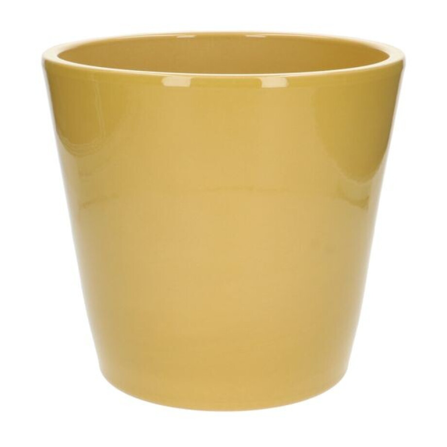 Bloempot, aardewerk, geel, Ø 25 cm Bloempot, aardewerk, geel, Ø 25 cm afbeelding 1