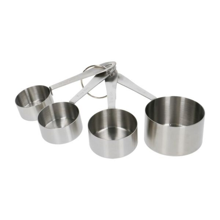 Maatpannetjes in cups, rvs, 4 stuks Maatpannetjes in cups, rvs, 4 stuks afbeelding