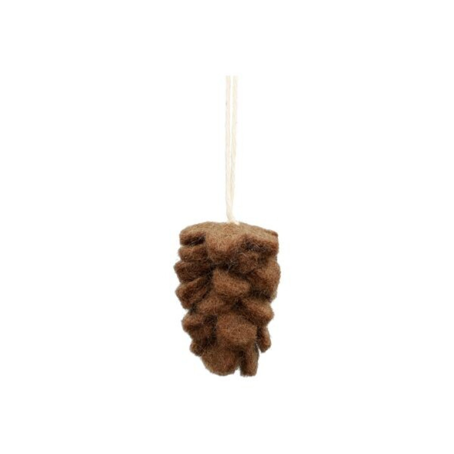 Hanger dennenappel, vilt, bruin afbeelding 1